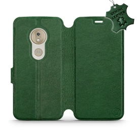 Hülle für Motorola Moto G7 Play - Farbe Green Leather