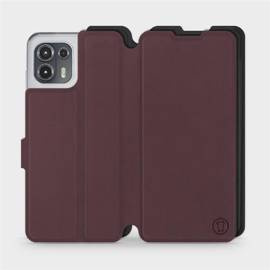 Hülle für Motorola Edge 20 Lite - Farbe Burgund mit Schwarz