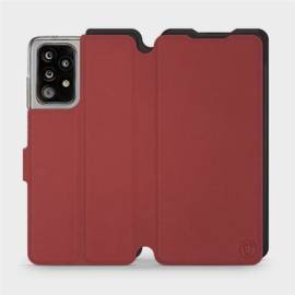 Hülle für Samsung Galaxy A52 - Farbe Dunkelrot mit Schwarz