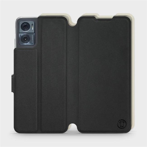 Hülle für Motorola Moto E22i - Farbe Schwarz mit Platin