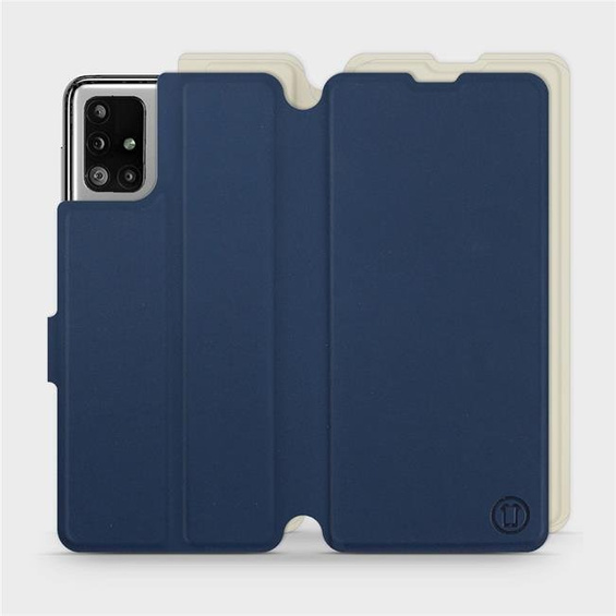 Hülle für Samsung Galaxy M51 - Farbe Marineblau mit Platin