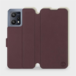 Hülle für Realme 9 - Farbe Burgund mit Platin