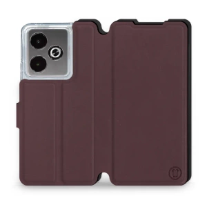 Hülle für Realme GT 7T - Farbe Burgund mit Schwarz