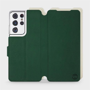 Hülle für Samsung Galaxy S21 Ultra - Farbe Grün mit Platin