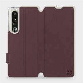 Hülle für Sony Xperia 1 III - Farbe Burgund mit Platin