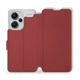 Hülle für Xiaomi Redmi Note 13 PRO Plus - Farbe Dunkelrot mit Platin