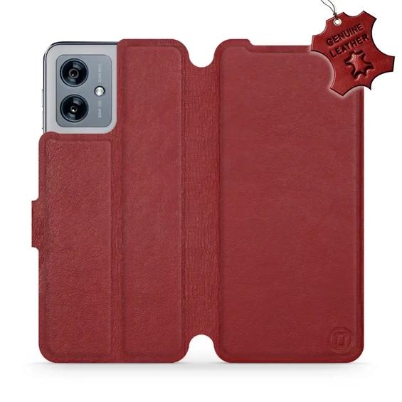 Hülle für Motorola Moto G54 5G - Farbe Dark Red Leather