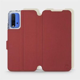 Hülle für Xiaomi Redmi 9T - Farbe Dunkelrot mit Platin