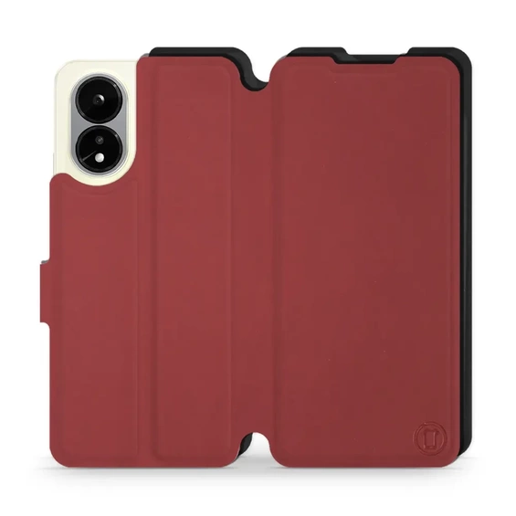 Hülle für OPPO A38 - Farbe Dunkelrot mit Schwarz