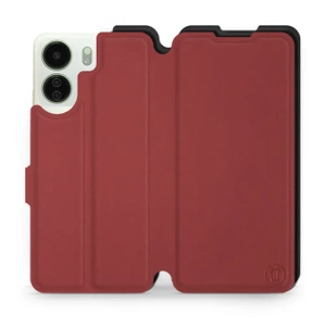 Hülle für Xiaomi Redmi 13C - Farbe Dunkelrot mit Schwarz