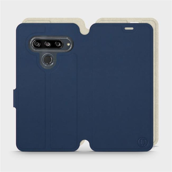 Hülle für LG G8s ThinQ - Farbe Marineblau mit Platin