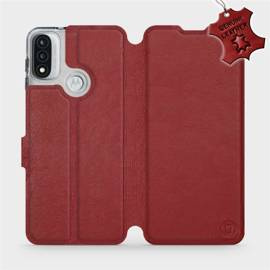 Hülle für Motorola Moto E20 - Farbe Dark Red Leather
