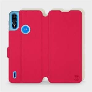 Hülle für Motorola Moto E7 Power - Farbe Rot mit Platin