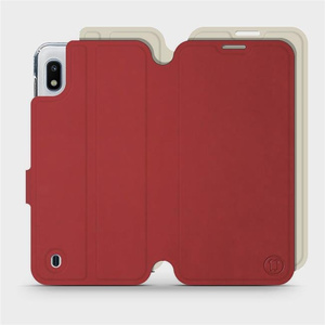 Hülle für Samsung Galaxy A10 - Farbe Dunkelrot mit Platin