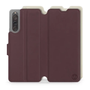 Hülle für Sony Xperia 10 V - Farbe Burgund mit Platin