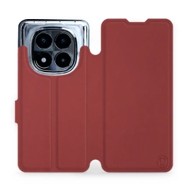 Hülle für Xiaomi Redmi Note 14 Pro 5G - Farbe Dunkelrot mit Platin