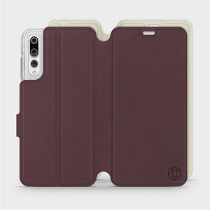 Hülle für Huawei P20 Pro - Farbe Burgund mit Platin