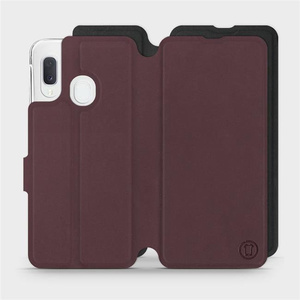 Hülle für Samsung Galaxy A20e - Farbe Burgund mit Schwarz