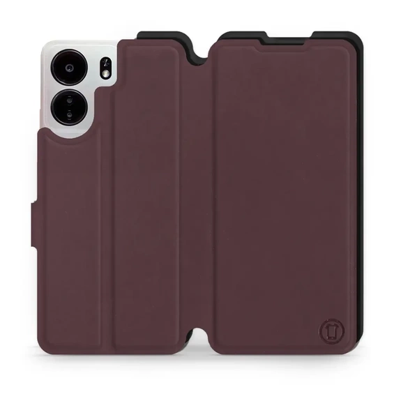 Hülle für Xiaomi POCO C65 - Farbe Burgund mit Schwarz