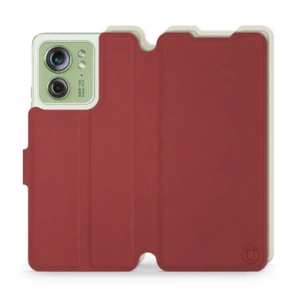 Hülle für Motorola Edge 40 - Farbe Dunkelrot mit Platin