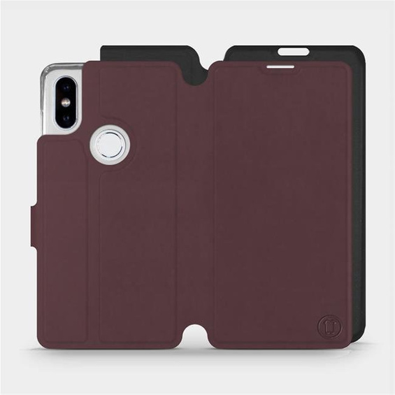 Hülle für Xiaomi Mi Mix 2S - Farbe Burgund mit Schwarz