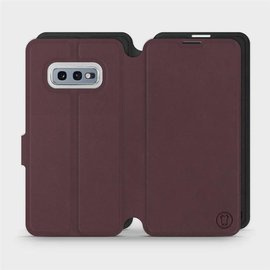 Hülle für Samsung Galaxy S10e - Farbe Burgund mit Schwarz