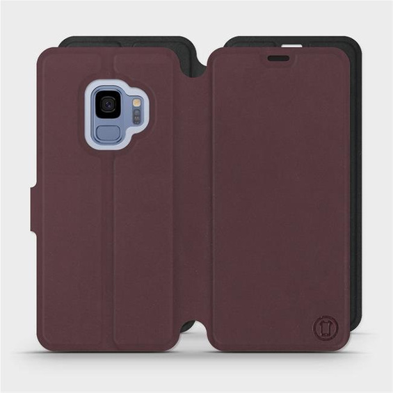 Hülle für Samsung Galaxy S9 - Farbe Burgund mit Schwarz