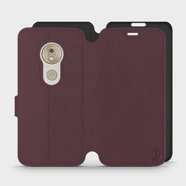 Hülle für Motorola Moto G7 Play - Farbe Burgund mit Schwarz