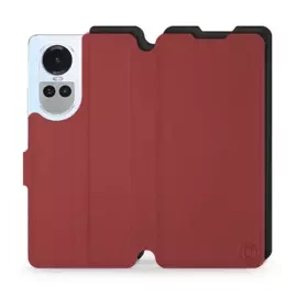 Hülle für OPPO Reno 10 5G - Farbe Dunkelrot mit Schwarz