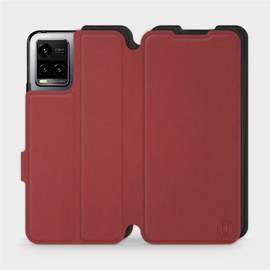 Hülle für Vivo Y21S - Farbe Dunkelrot mit Schwarz