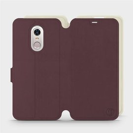 Hülle für Xiaomi Redmi 5 Plus - Farbe Burgund mit Platin
