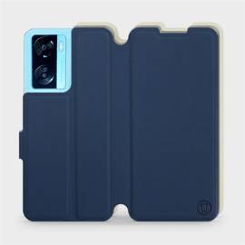 Hülle für OPPO A57s - Farbe Marineblau mit Platin