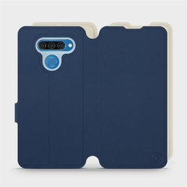 Hülle für LG Q60 - Farbe Marineblau mit Platin