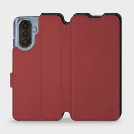 Hülle für Huawei Nova Y70 - Farbe Dunkelrot mit Schwarz