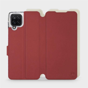 Hülle für Samsung Galaxy M12 - Farbe Dunkelrot mit Platin