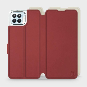 Hülle für OPPO Reno 4 Lite - Farbe Dunkelrot mit Platin