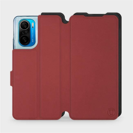Hülle für Xiaomi POCO F3 - Farbe Dunkelrot mit Schwarz