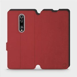 Hülle für Xiaomi Mi 9T - Farbe Dunkelrot mit Schwarz