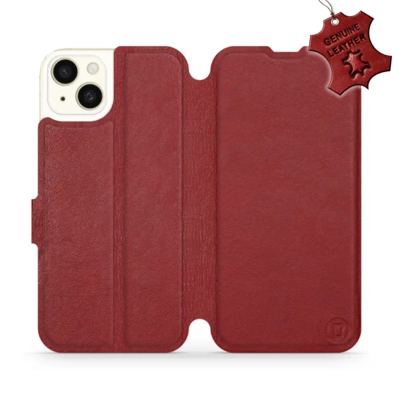 Hülle für Apple iPhone 15 Plus - Farbe Dark Red Leather