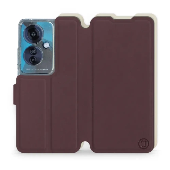 Hülle für OPPO Reno 11F - Farbe Burgund mit Platin