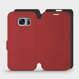 Hülle für Samsung Galaxy S7 Edge - Farbe Dunkelrot mit Schwarz