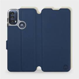Hülle für Motorola Moto E40 - Farbe Marineblau mit Platin