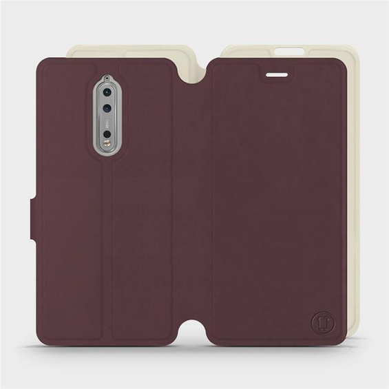 Hülle für Nokia 8 - Farbe Burgund mit Platin