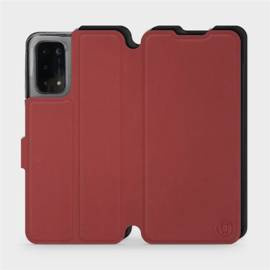 Hülle für OPPO A74 5G - Farbe Dunkelrot mit Schwarz