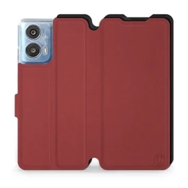 Hülle für Motorola Moto G24 - Farbe Dunkelrot mit Schwarz
