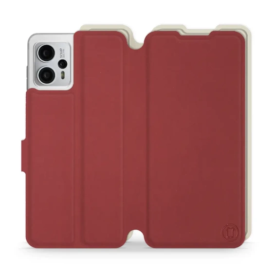 Hülle für Motorola Moto G23 - Farbe Dunkelrot mit Platin