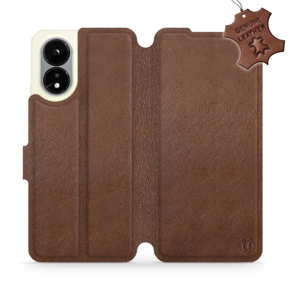 Hülle für OPPO A38 - Farbe Brown Leather