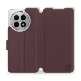 Hülle für OnePlus 13R - Farbe Burgund mit Platin