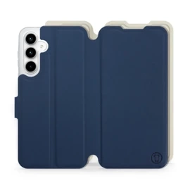 Hülle für Samsung Galaxy A35 5G - Farbe Marineblau mit Platin