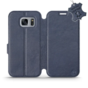 Hülle für Samsung Galaxy S7 Edge - Farbe Blue Leather